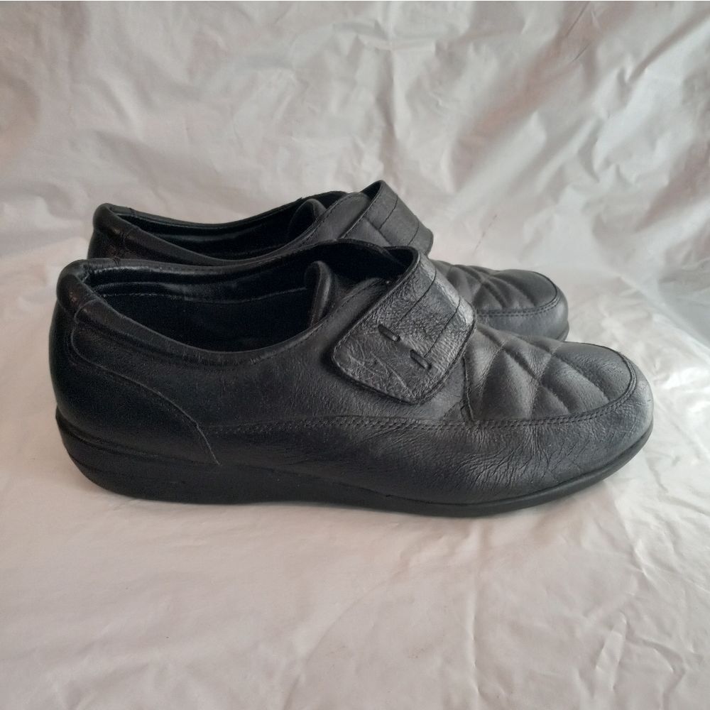 Dr. Scholl's Womens Shoes Size 8W Black Leather Double Air-Pillo Insoles